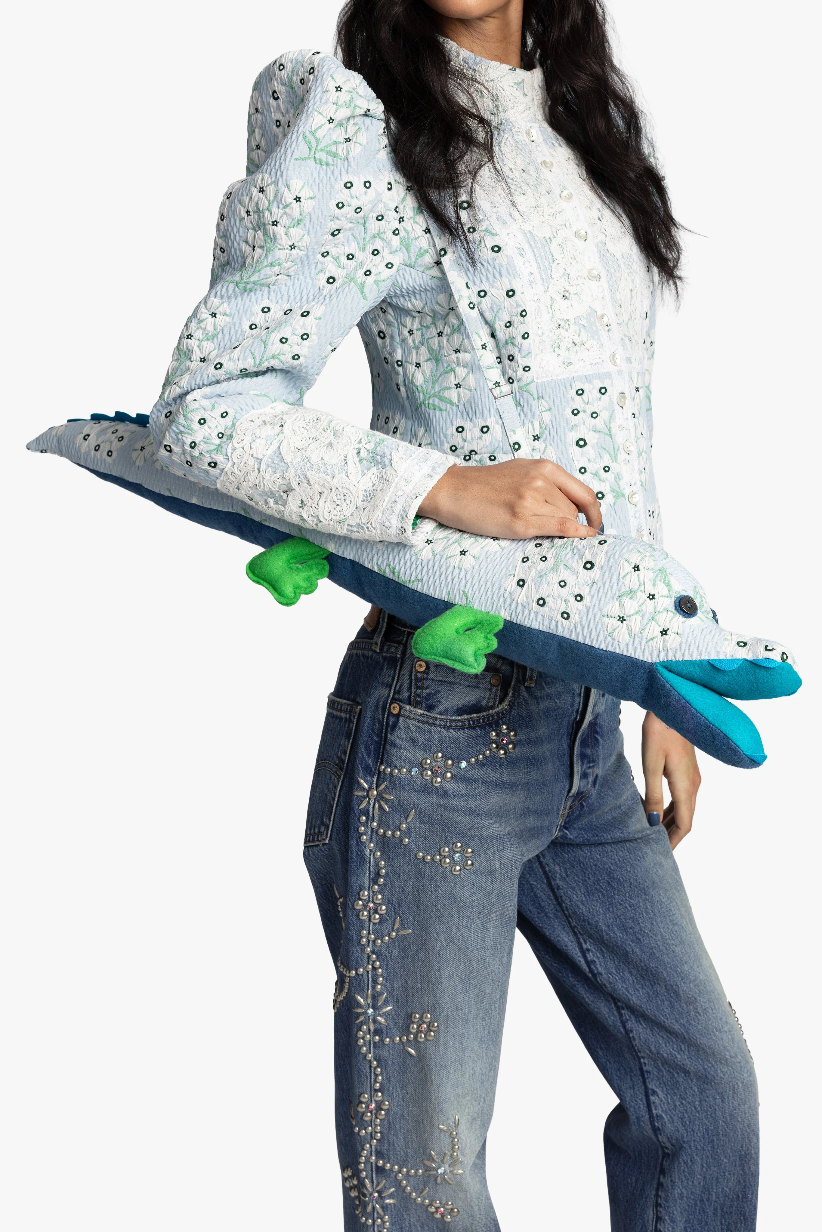 Alligator Bag- Sky Blue Multi - Image 2