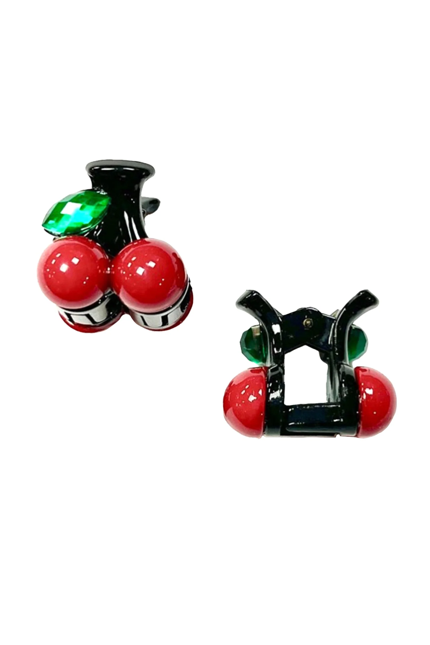 Baby Cherry Jaw Clip Pair Red Black