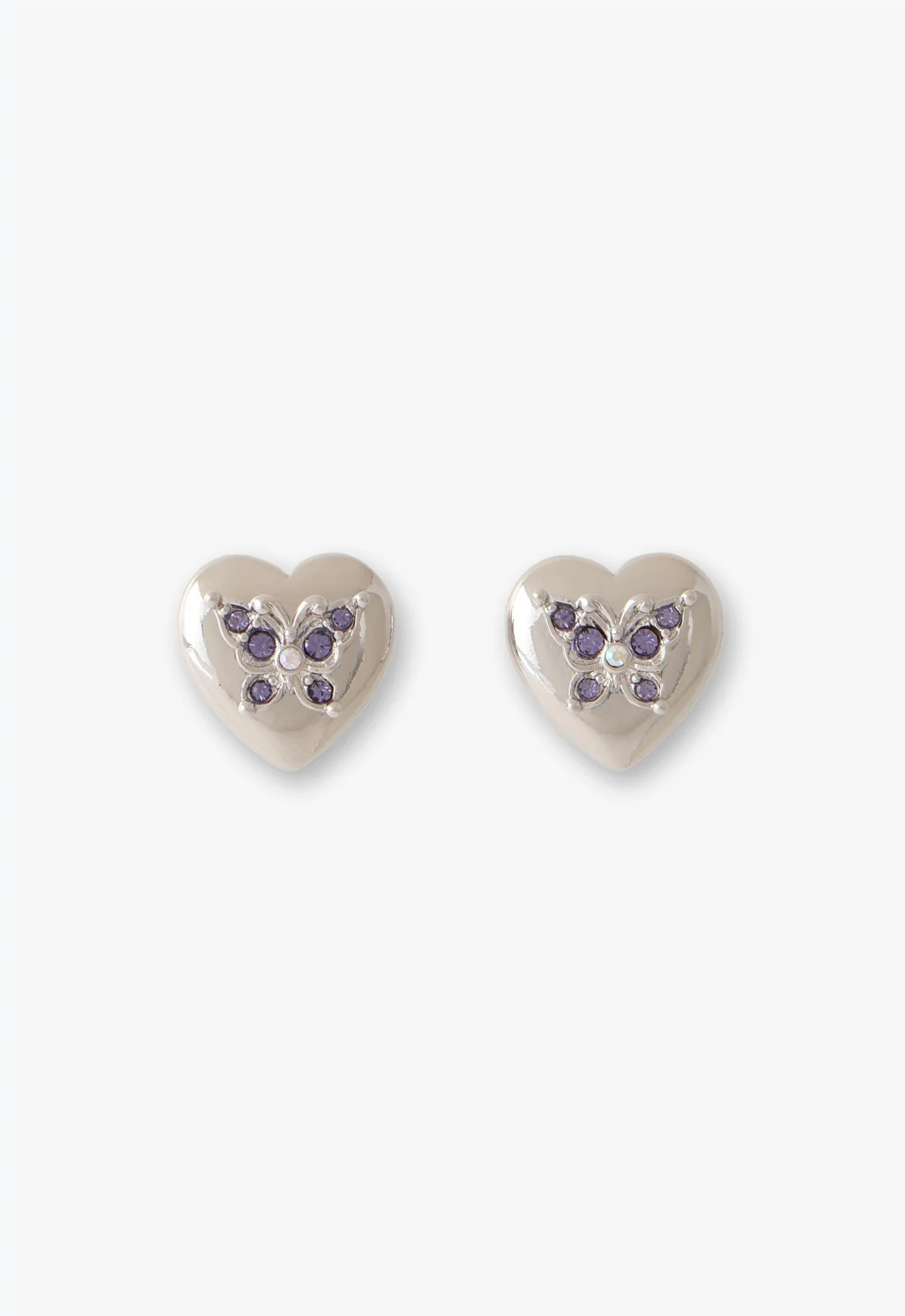 Butterfly Heart Stud Earrings