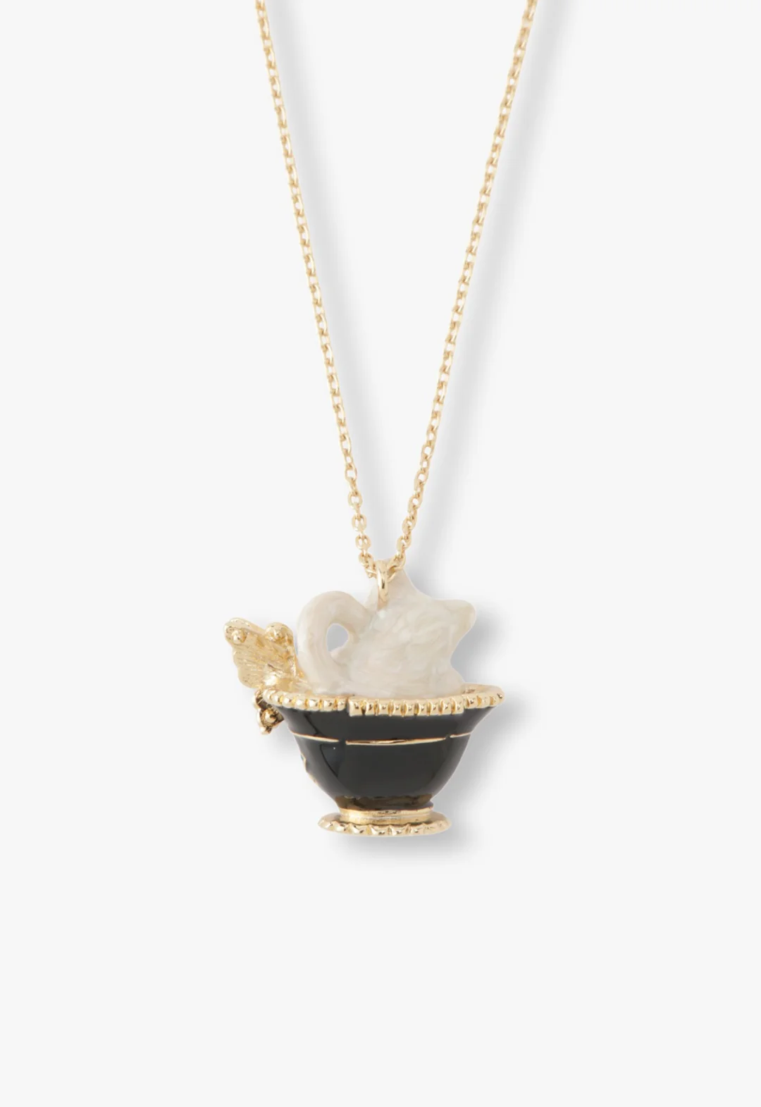 Jeweled Cat & Butterfly Chalice Necklace - Image 3