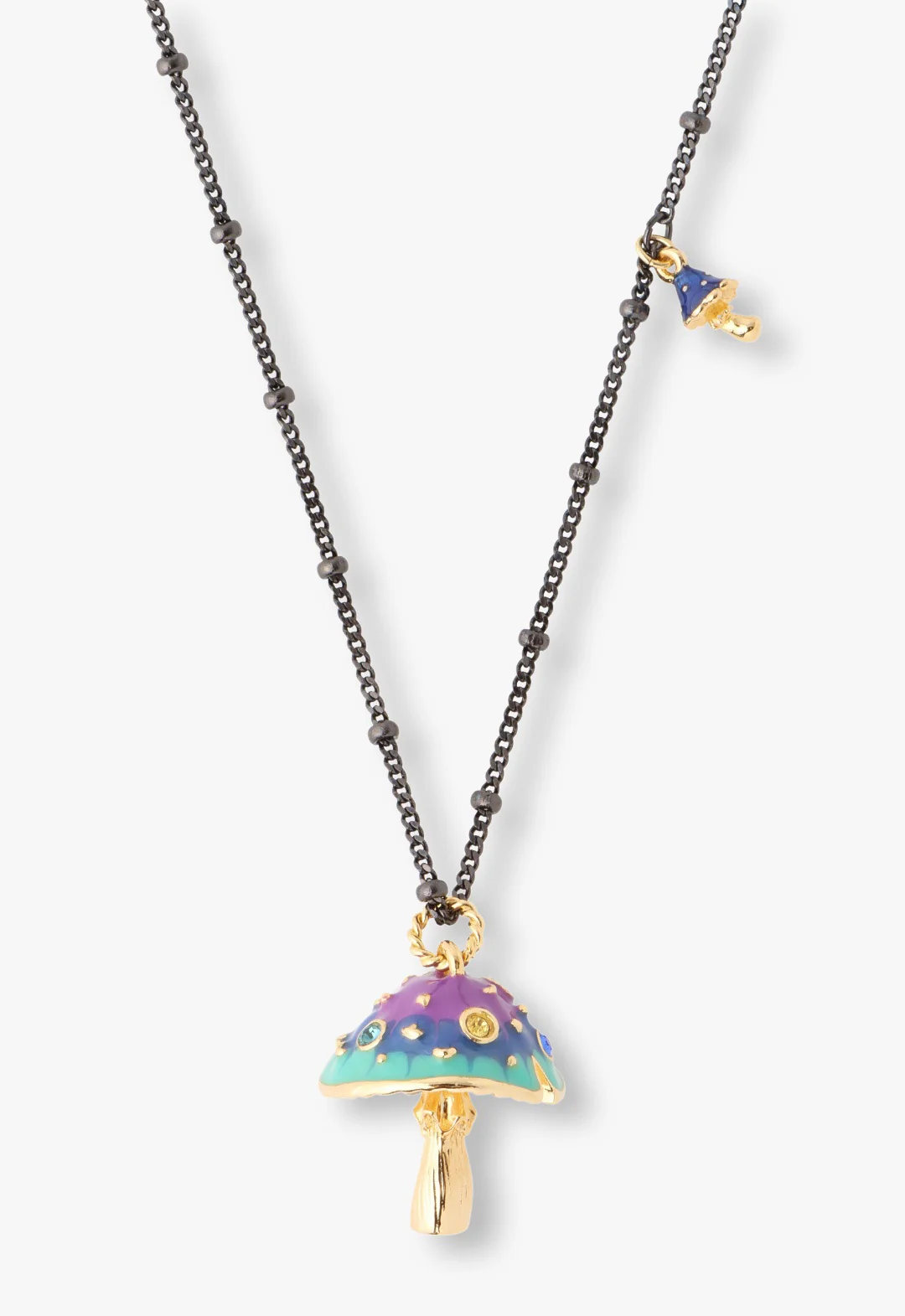 Fairytale Mushroom Necklace - Gunmetal - Image 2