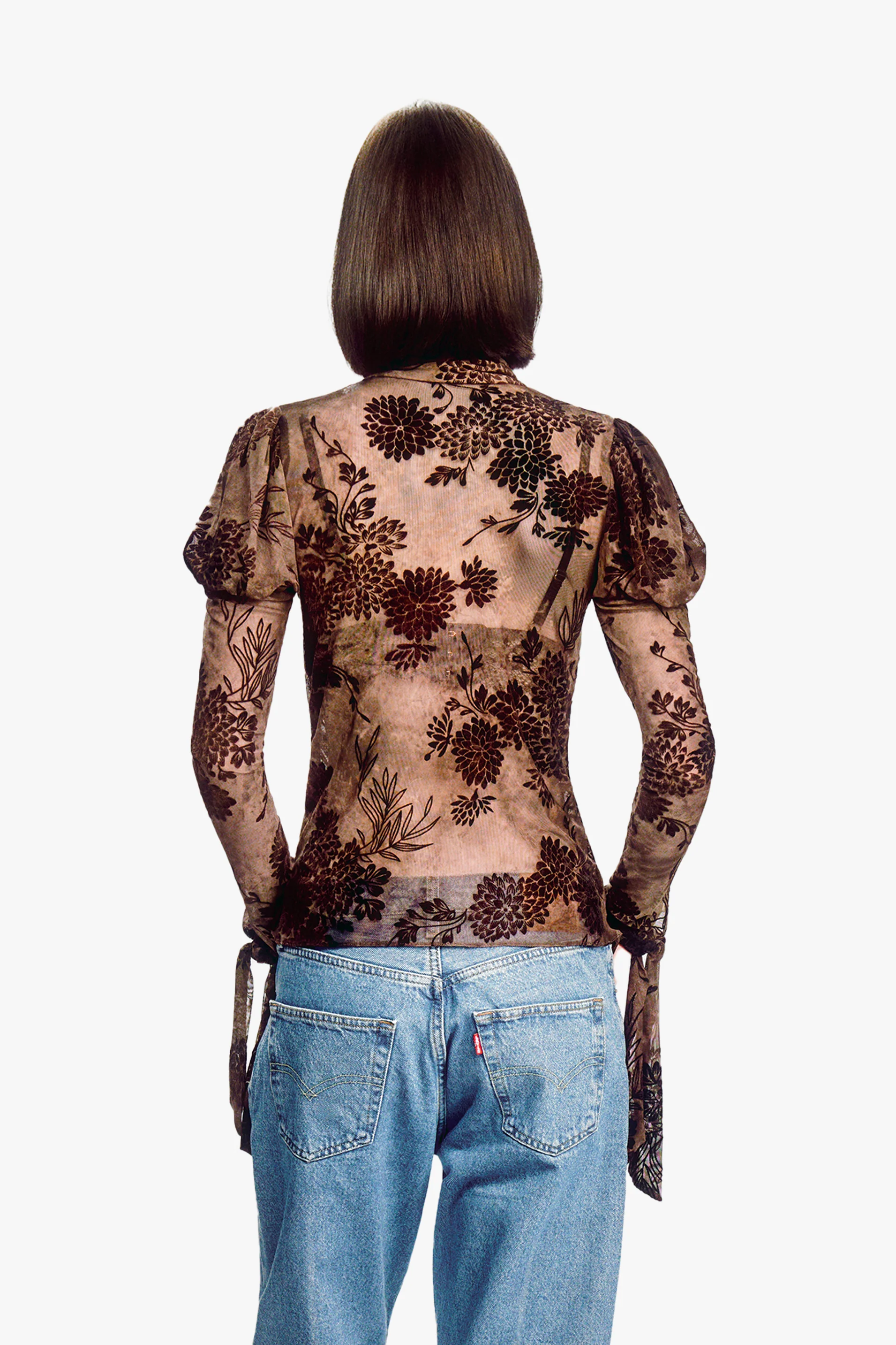 Dahlia Tulle Knit Long Sleeve Top - Image 5