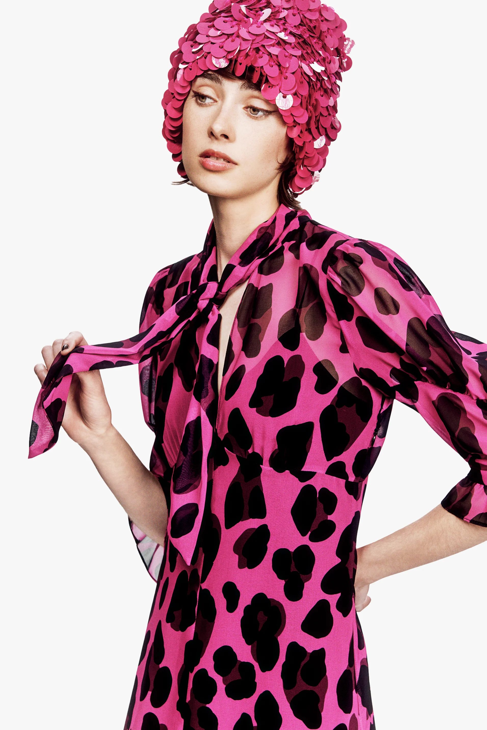 Jewel Jaguar Chiffon Dress - Image 6