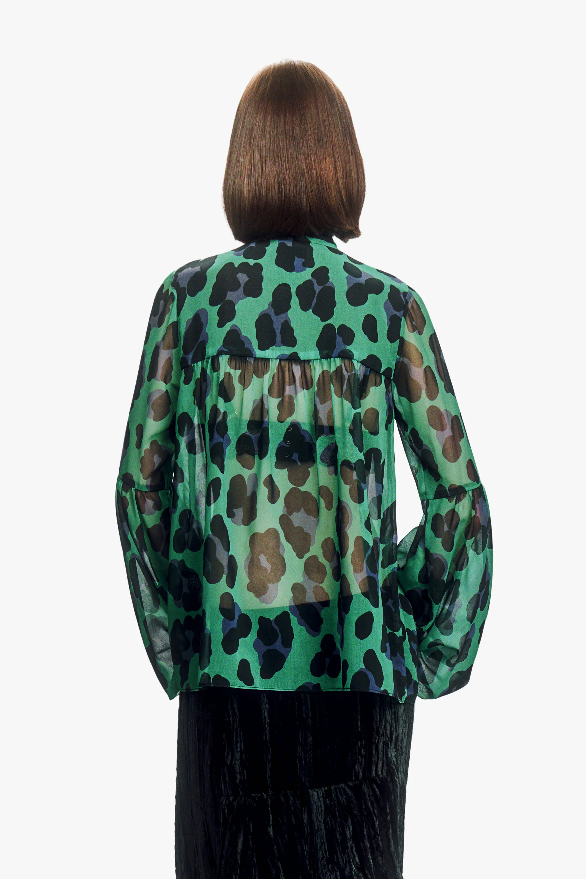 Jewel Jaguar Chiffon Tie Blouse - Image 4