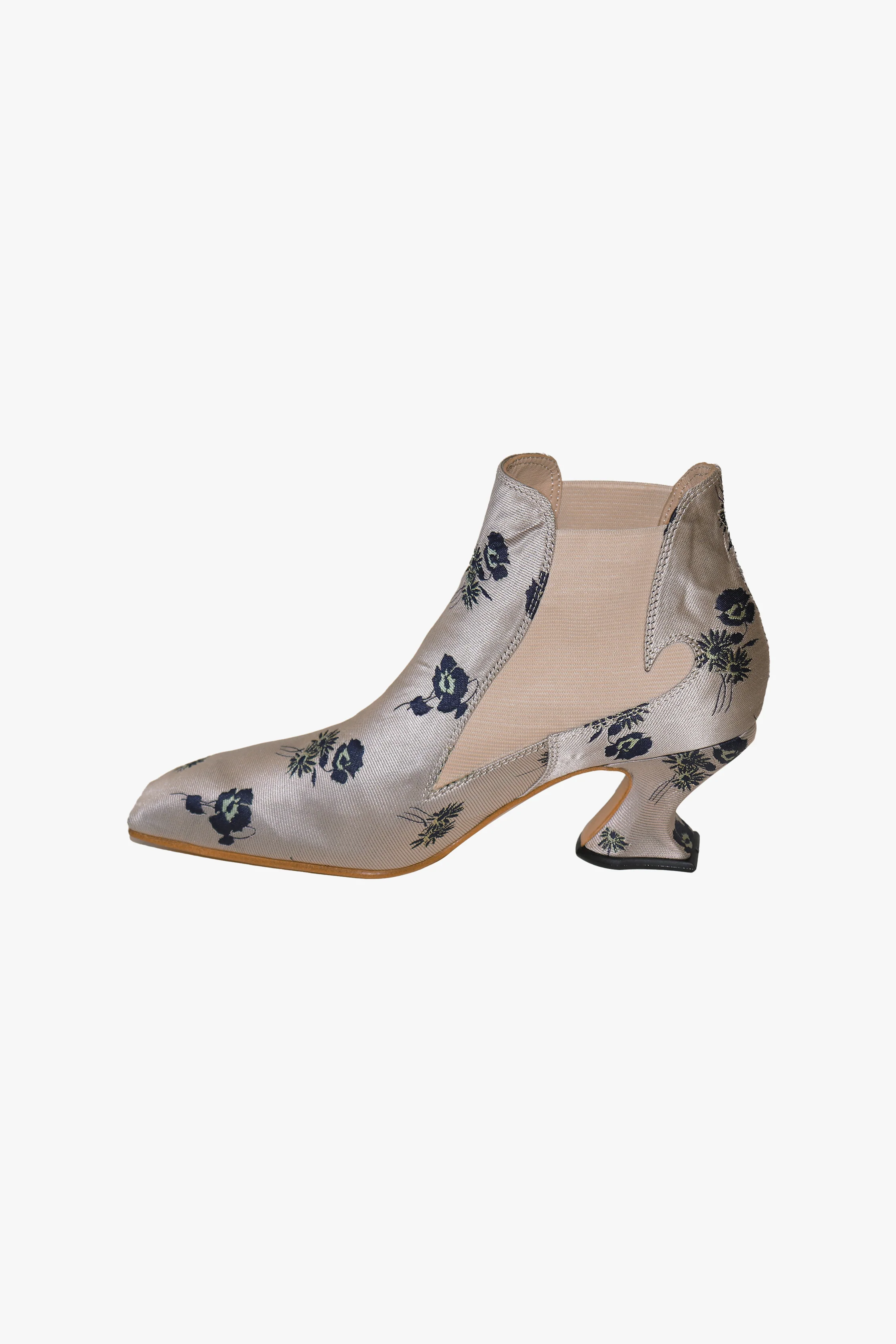 John Fluevog x Anna Sui Brocade Boots- Indigo (Sample) - Image 2