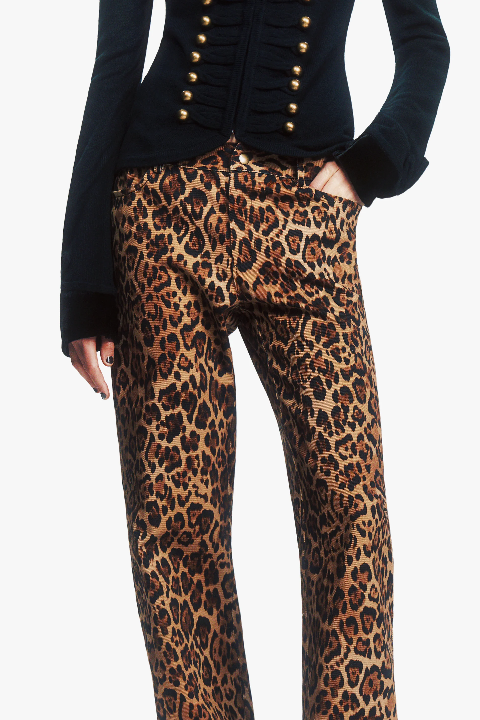 Leopard Denim Jeans - Image 5