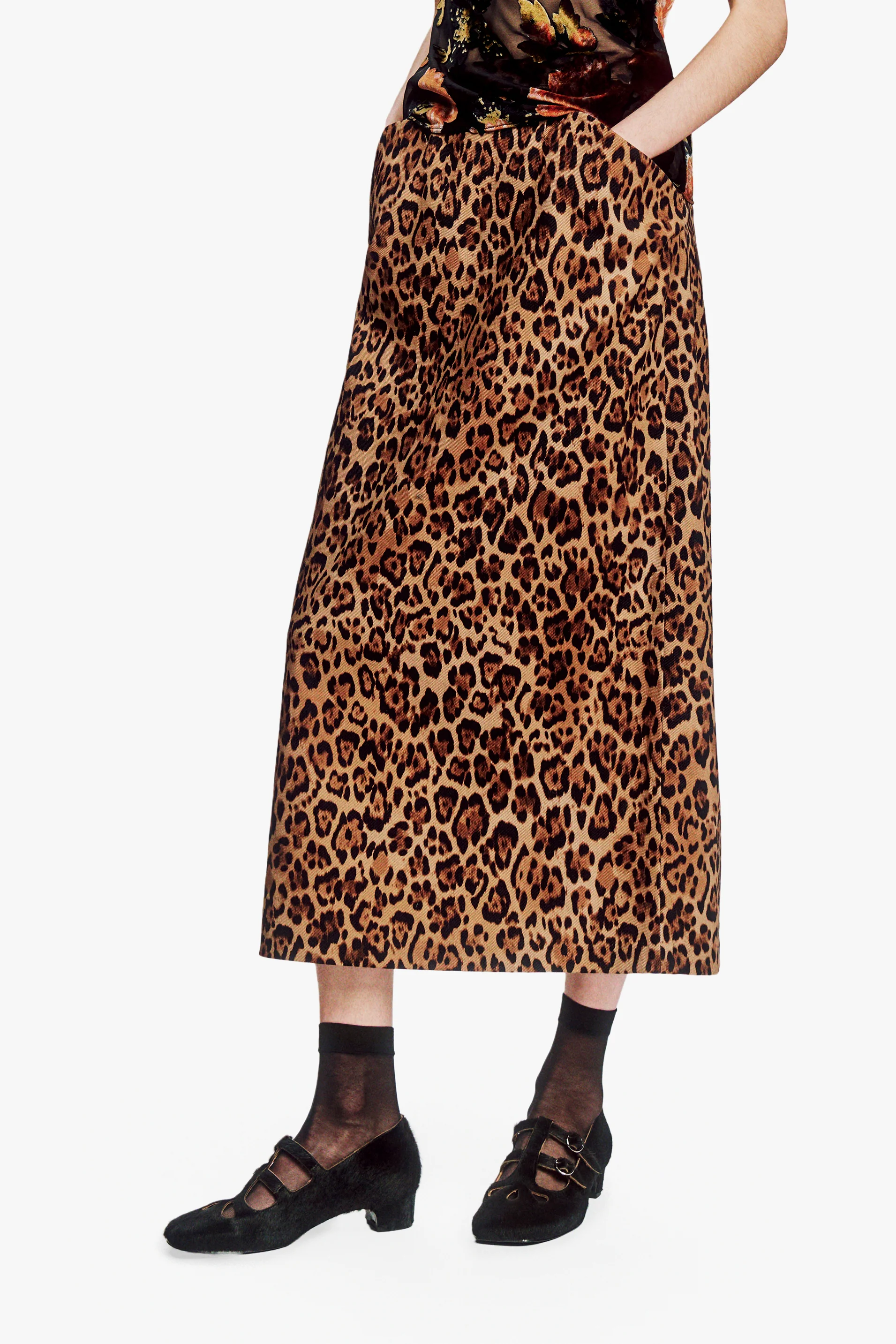 Leopard Denim Skirt - Image 3