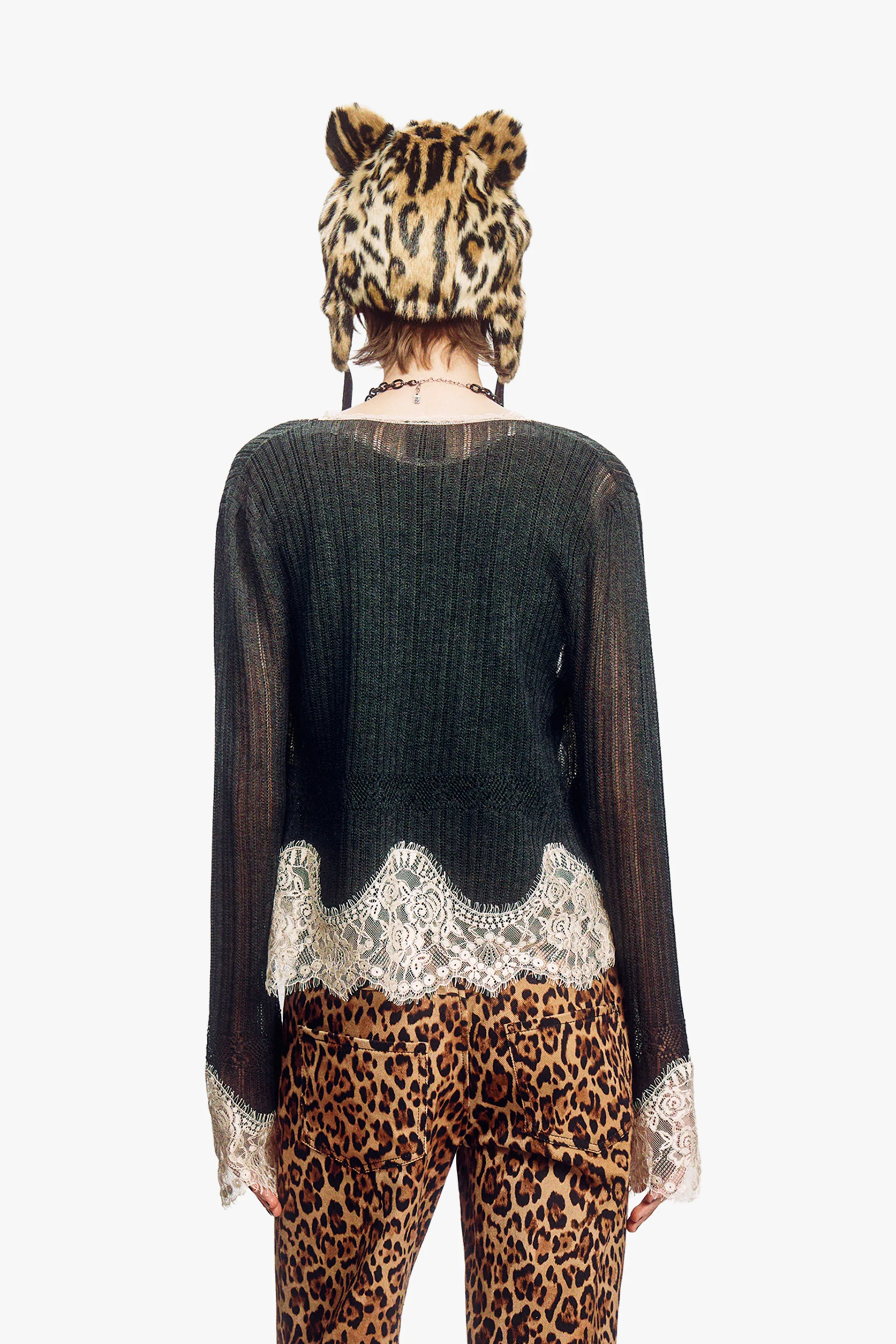 Lingerie Lace Knit Cardigan - Image 4