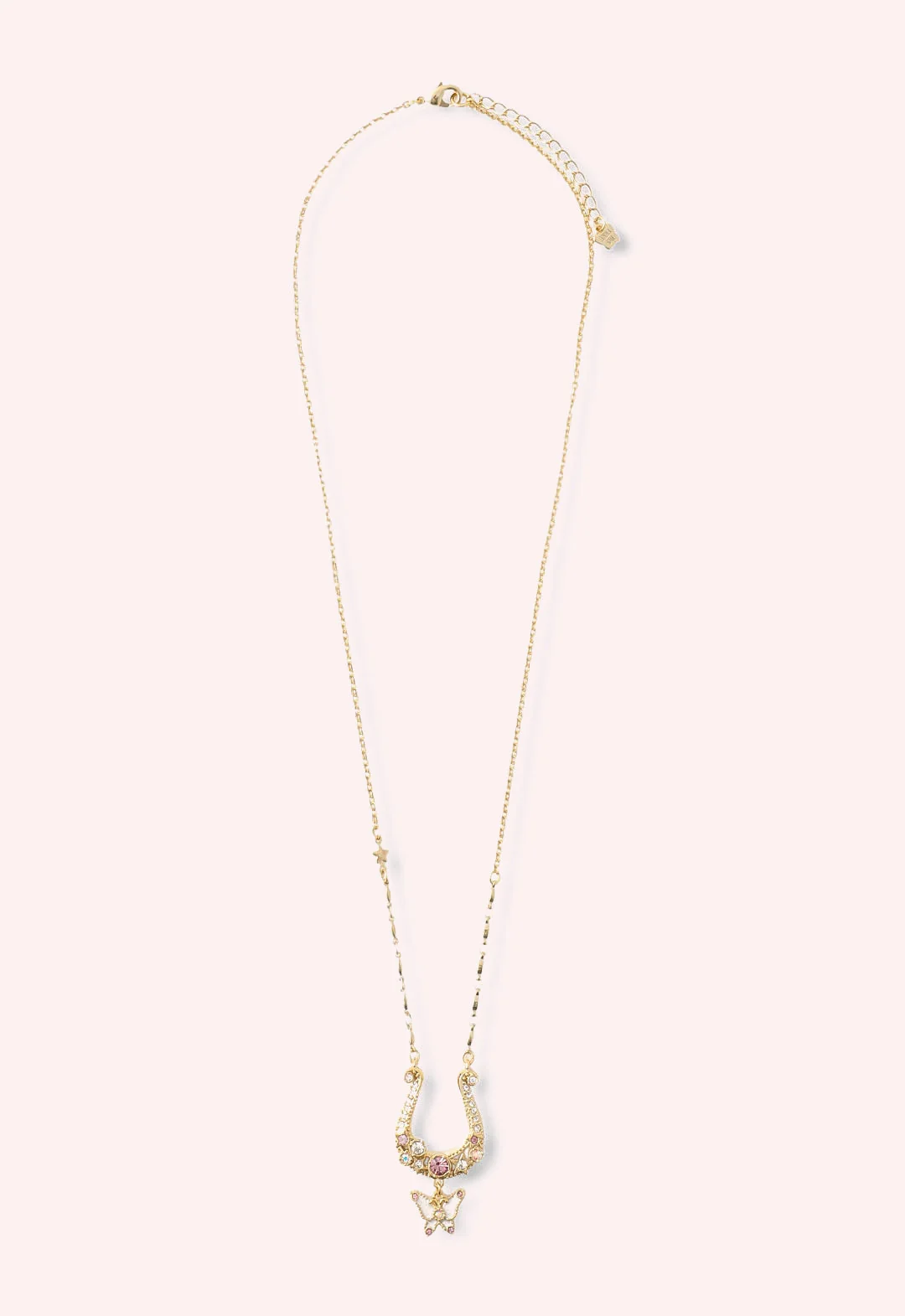 Lucky Horseshoe Charm Necklace - Gold