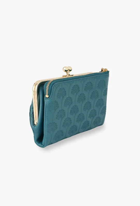 Peacock Embossed Wallet - Turquoise - Image 2