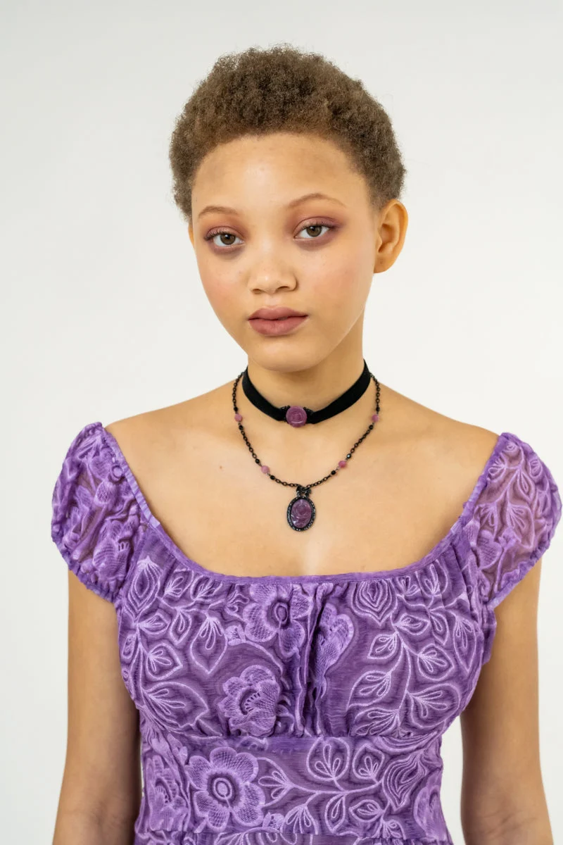 Oval Rose Choker - Dusty Rose - Image 4