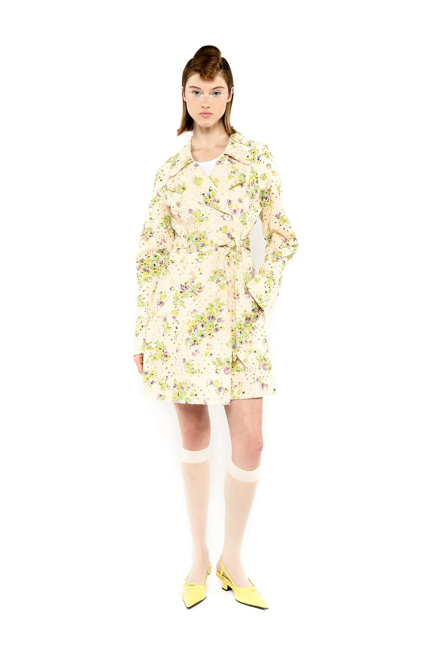 Rosies Posies Eyelet Trench Coat - Image 2