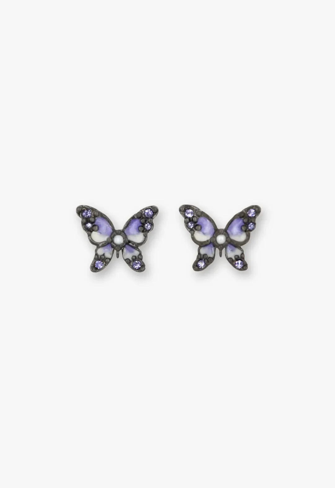 Shining Butterfly Earrings - Purple Gunmetal - Image 2