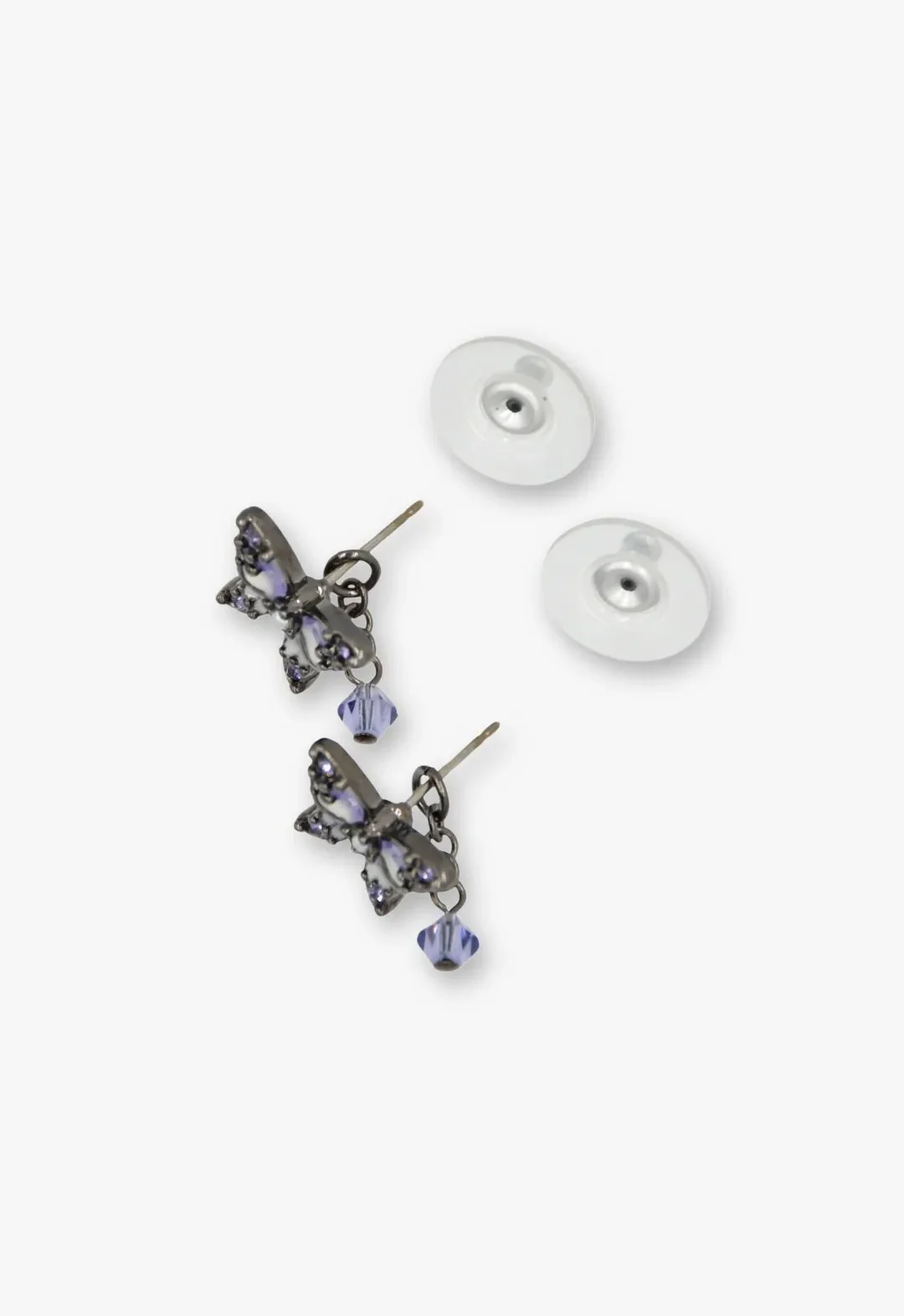Shining Butterfly Earrings - Purple Gunmetal - Image 3