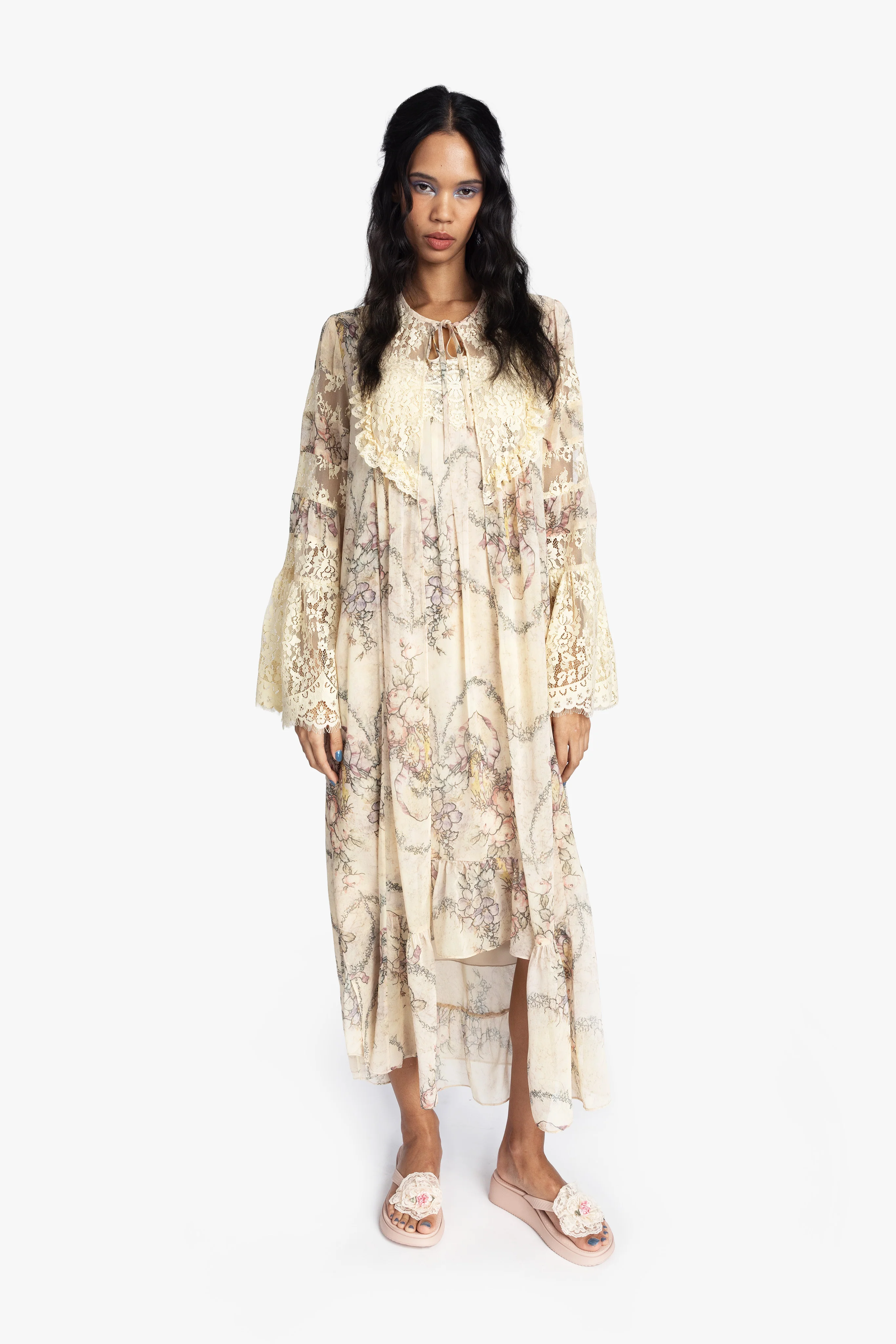 Spirit Bloom Chiffon Peignoir