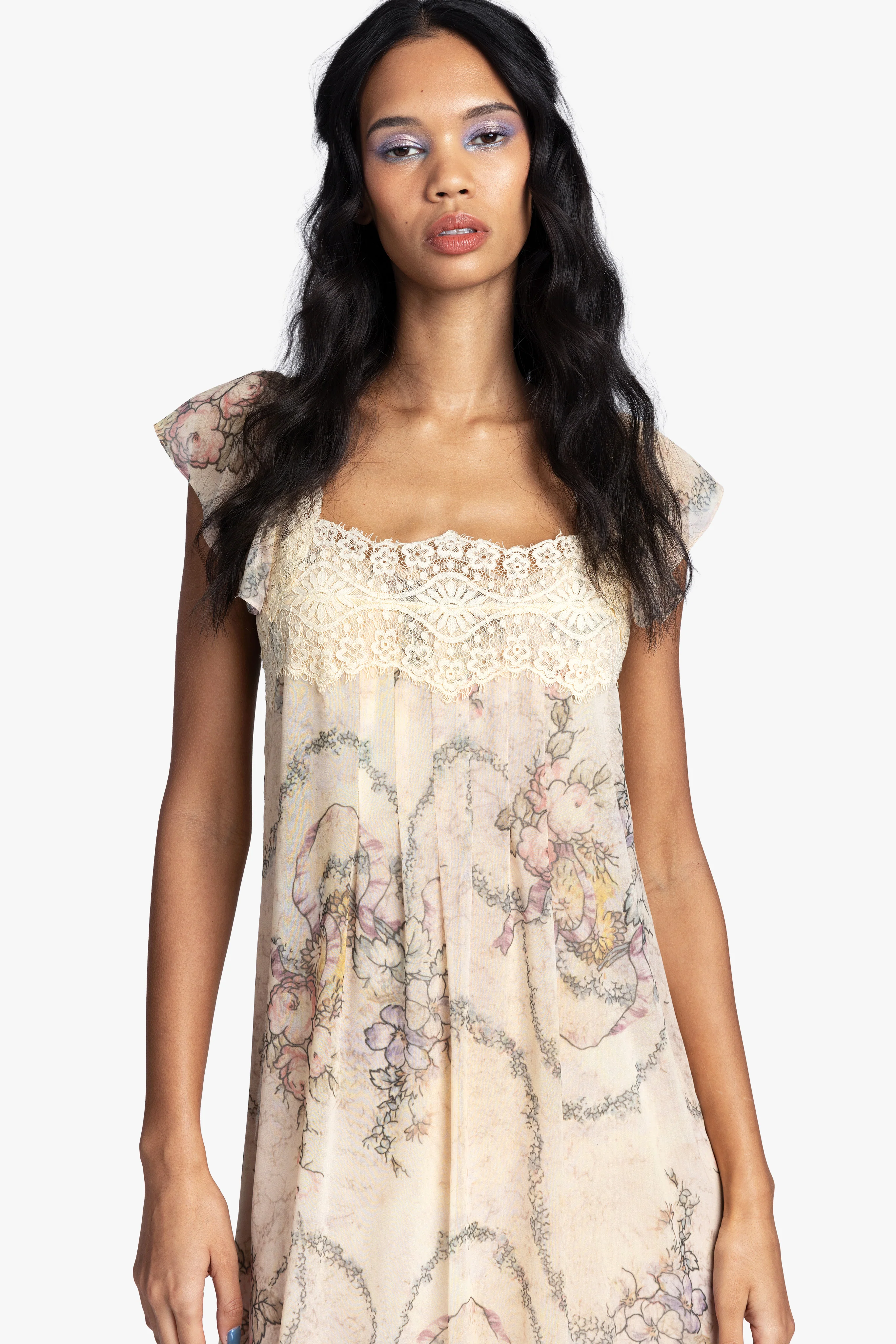 Spirit Bloom Chiffon Ruffle Dress - Image 2