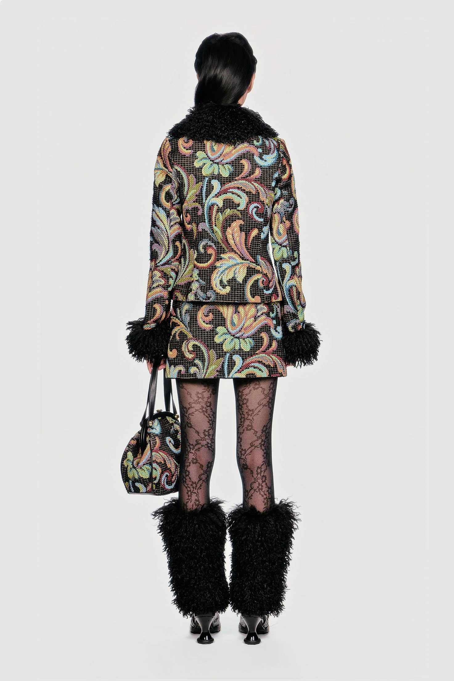 Tapestry Faux Fur Jacket - Image 5